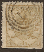 DENMARK 1862 8sk Bistre Arms SG 29 U* #YR44 - Gebraucht