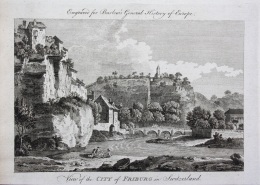 View Of The City Of Friburg In Switzerland - Freiburg Im Üechtland Schweiz Gravure - Prints & Engravings