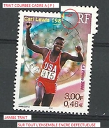 VARIÉTÉS FRANCE SPORTS  2000 N° 3313  COURSE A PIED  CARL LEWIS 29 . ? . 2000 OBLITÉRÉ - Gebruikt