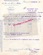 42 - ROANNE - FACTURE FRANCIS MOTTIN- 12 RUE BEAULIEU- TISSAGE MECANNIQUE- 1930 - 1900 – 1949