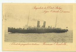 Oostende  *   Paquebots  De L'Etat Belge (Ligne Ostende - Douvres)  - Princesse Elisabeth - 1910 - Liner Cards