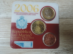 2006 -  SAINT MARIN - BU Officiel  Des Pièces De 1€ - 50 & 5  Centimes -  Sous Blister  Scellé D'origine - 3 Scanne - San Marino