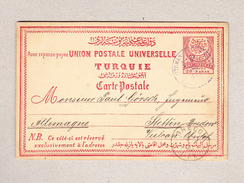 Türkei Smyrne 27.1.1890 20paras Ganzsache Nach Stettin D Transitstempel Bredow - Lettres & Documents
