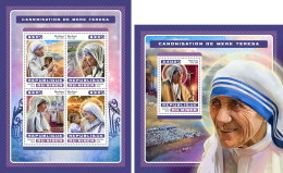 NIGER 2016 ** Canonization Mother Teresa Heiligsprechnung Mutter Teresa M/S+S/S - OFFICIAL ISSUE - A1707 - Madre Teresa