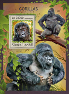 SIERRA LEONE 2016 ** Gorillas S/S - OFFICIAL ISSUE - A1707 - Gorilla's