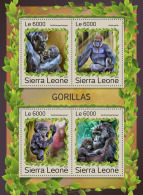 SIERRA LEONE 2016 ** Gorillas M/S - IMPERFORATED - A1707 - Gorilla's