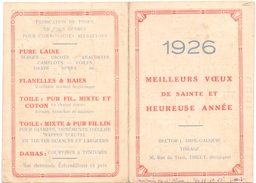 Kalender 1926 - Pub Reclame Tissage Hector Impe - Gauquie - Tielt - Small : 1921-40