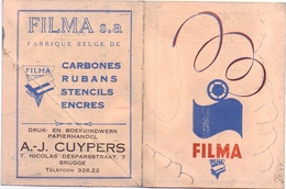 Kalender 1938 - Pub Reclame Filma - Drukwerken Papierhandel Brugge - Petit Format : 1921-40