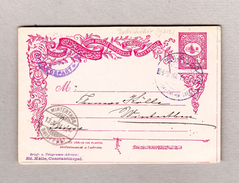 Türkei Constantinople Bahnhof 8.10.1904 Ganzsache Nach Winterthur - Cartas & Documentos