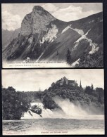 2 CPA ANCIENNE- SUISSE- RHEINFALL UND SCHLOSS LAUFEN + CHEMIN DE FER DE NAYE AVEC TRAIN- - Laufen-Uhwiesen 