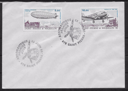 1988 Saint Pierre Et Miquelon N° Pa 66 Et  67  . FDC  .Poste Aérienne  Dirigeable ".Hindenburg" Et Douglas DC 3 - FDC