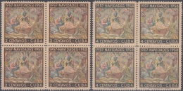 1957-293 CUBA REPUBLICA 1957 Ed.733-34. CHRISTMAS NAVIDAD. NACIMIENTO DE JESUS. LIGERAS MANCHAS. BLOCK 4. - Ungebraucht