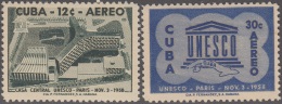 1958-265 CUBA REPUBLICA 1958 Ed.775-76. UNESCO NACIONES UNIDAS ONU NU MNH. - Ungebraucht