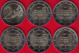Germany Set Of 5 Coins: 2 Euro 2017 A, D, F, G, J "Trier" BiM. UNC - Allemagne