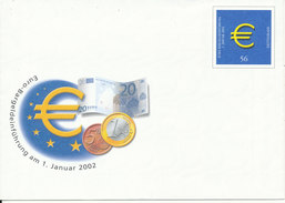 Germany Postal Stationery Cover In Mint Condition Euro Am 1-1-2002 - Briefomslagen - Ongebruikt