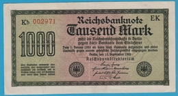 DEUTSCHES REICH 1000 MARK Code EK 15.09.1922   SERIE Kb 002971 P# 76f - 1.000 Mark