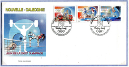 Nelle Calédonie ** N° 1048 à 1050 S/ Env. 1er Jour - J.O. De Pekin - - Unused Stamps