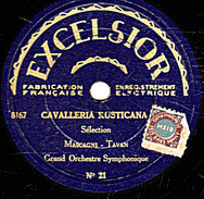 78 T. - 25 Cm - état B - Grand Orchestre Symphonique - CAVALLERIA RUSTICANA - COPPELIA - 78 T - Disques Pour Gramophone