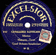 78 T. - 25 Cm - état B - Grand Orchestre Symphonique - CAVALLERIA RUSTICANA - COPPELIA - 78 T - Discos Para Fonógrafos