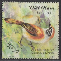 3116 Viet Nam 2002 Uccelli Birds Garrulax Pectoralis Garrulo Sghignazzante Dal Collare Maggiore Used - Passeri