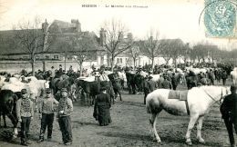 N°45833 -cpa Hesdin -le Marché Aux Chevaux- - Marchés