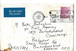 Great Britain Airmail 1986 3p To Pakistan - Brieven En Documenten
