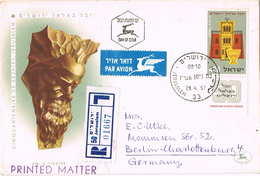 23381. Carta Aerea Certificada JERUSALEM (israel) 1957. Printed Matter - Briefe U. Dokumente