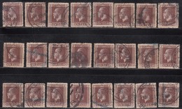 3d X 24, New Zealand Used KGV Series, 1915, Stock Lot, Good Study Meterials, As Scan - Usati