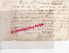 87- RILHAC RANCON -LETTRE CHANGE DE M. PORCHER DEMEURANT A LACHAIZE AU PROFIT DE ME PIERRE NADAUD PIERRE BUFFIERE 1808 - 1800 – 1899