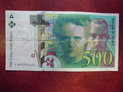 FAY 76/01 - 500 FRANCS PIERRE ET MARIE CURIE - 1994  TTB -  E 002704355 - 500 F 1994-2000 ''Pierre En Marie Curie''