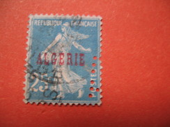 Perforé  Perfin  Algérie ,  Timbre Perforé De Perforation : FT20  à Voir - Used Stamps