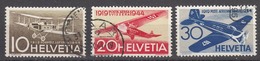 Switzerland 1944 Air Mail, Cancelled, Sc# C37-C39 - Used Stamps