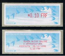 ATMS, LISA1, FRF, OISEAUX DE JUBERT, 0.10, Avec Reçu FRF En Italien. Programme De La Préparation à L'Euro. - 1990 « Oiseaux De Jubert »