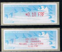 ATMS, LISA1, FRF, OISEAUX DE JUBERT, 0.10, Avec Reçu FRF En Espagnol. Programme De La Préparation à L'Euro. - 1990 « Oiseaux De Jubert »