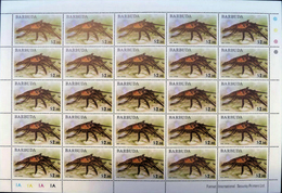 CV:€26.00 Barbuda 1975 Lobster $2.50 COMPLETE SHEET Sheet:25 Stamps  [feuilles, Ganze Bogen,hojas] - Barbuda (...-1981)