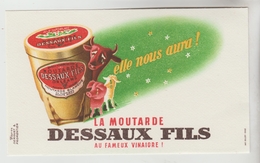 BUVARD ALIMENTAIRE 105 X 175 Mm - MOUTARDE DESSAUX Au Fameux Vinaigre : Elle Nous Aura - Mostard