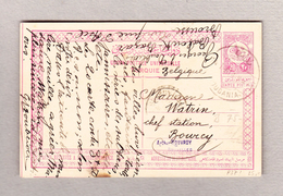Türkei Brousse 14.7.1911 20paras Ganzsache Nach Bourcy Belgien - Cartas & Documentos