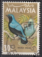 21 Malesia 2065 Uccelli Birds  Passeri Uccello Blu Used - Moineaux