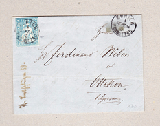 Schweiz Briefstück  Zürich 4.9.1858 Mit 10Rp Strubel Vollrandig - Storia Postale