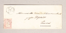 Schweiz Strubel 15Rp Zu#24B Neuchatel 27.6.1857 Auf Brief Nach Zürich Befund Rellstab Bitte Lesen - Briefe U. Dokumente
