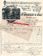 47 - MEZIN - FACTURE A. BUNISSET & JOLY-GRANDE FABRIQUE DE BOUCHONS POUR PHARMACIE- PARFUMERIE DISTILLERIE- LIEGE- 1897 - 1800 – 1899