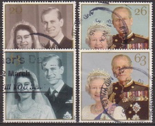 Noces D'or De La Reine Elizabeth II - GRANDE BRETAGNE - Portraits Du Couple Royal - N° 2007 à 2010 - 1997 - Used Stamps