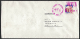 TI61     Italia 1984 Raccomandata Con Castelli £ 1400 Isolato In Tariffa E Annullo Meccanico Viola - 1981-90: Marcophilia