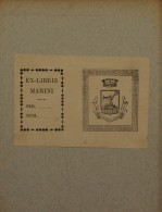 Ex-libris  Héraldique Italien XIXème - MARINI (Vincent) - Ex-libris