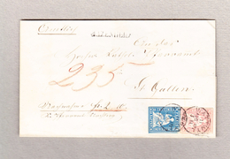 Schweiz 10Rp Zu#23cPf1 Und 15Rp Zu#24D Strubel Bazenheid Balkenstempel Wattwyl 11.8.1957 Brief Nach St Gallen - Storia Postale