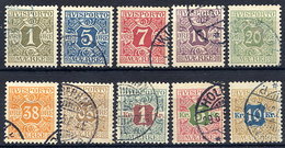 DENMARK 1907 Avisporto (newspaper Accounting Stamps) Set Of 10 Used.  Michel 1-10X - Gebruikt