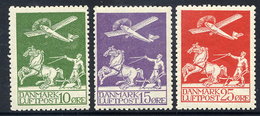 DENMARK 1925 Airmail Set Of 3 MNH / ** .  Michel 143-45 - Nuevos