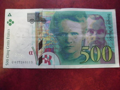 FAY 76/01 - 500 FRANCS PIERRE ET MARIE CURIE - 1994  TTB  -  Q 027263115 - 500 F 1994-2000 ''Pierre Et Marie Curie''