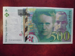 FAY 76/01 - 500 FRANCS PIERRE ET MARIE CURIE - 1994  TTB à TTB+  - T 018559591 - 500 F 1994-2000 ''Pierre Et Marie Curie''