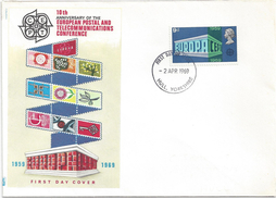 GRANDE BRETAGNE -  ENVELOPPE 1er JOUR - FDC - EUROPA CEPT 1969 - 1969